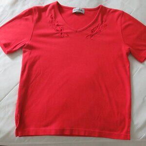 Eccobay Red Short Sleeved Casual Top